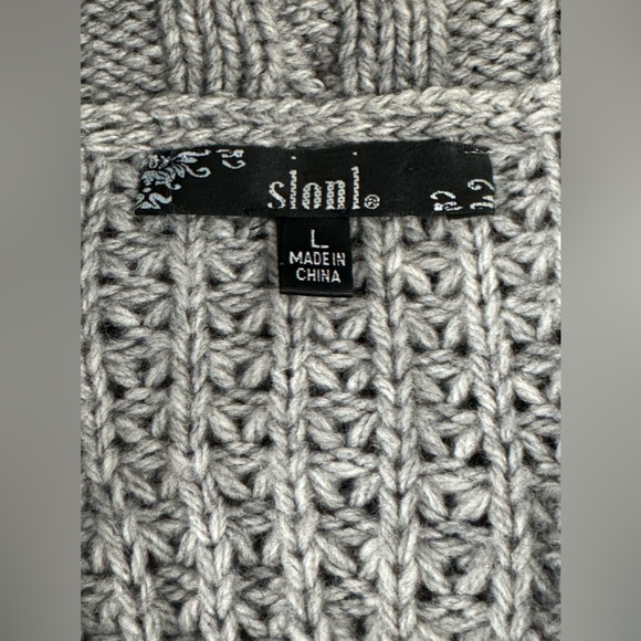 NWOT-Sioni- Long Sweater Jacket Grey DYDE Rabit Fur - Picture 7 of 12